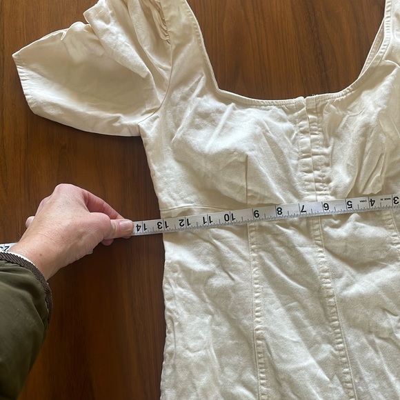Free People Cheyenne Denim Mini Dress in Ivory NWT - Picture 4 of 16
